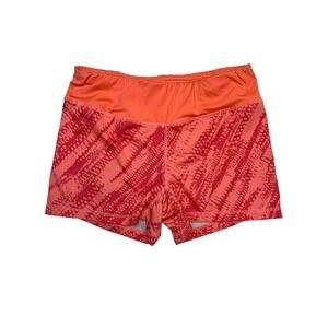 Womens Workout Shorts Hind Size Small Orange Lined‎ Spandex